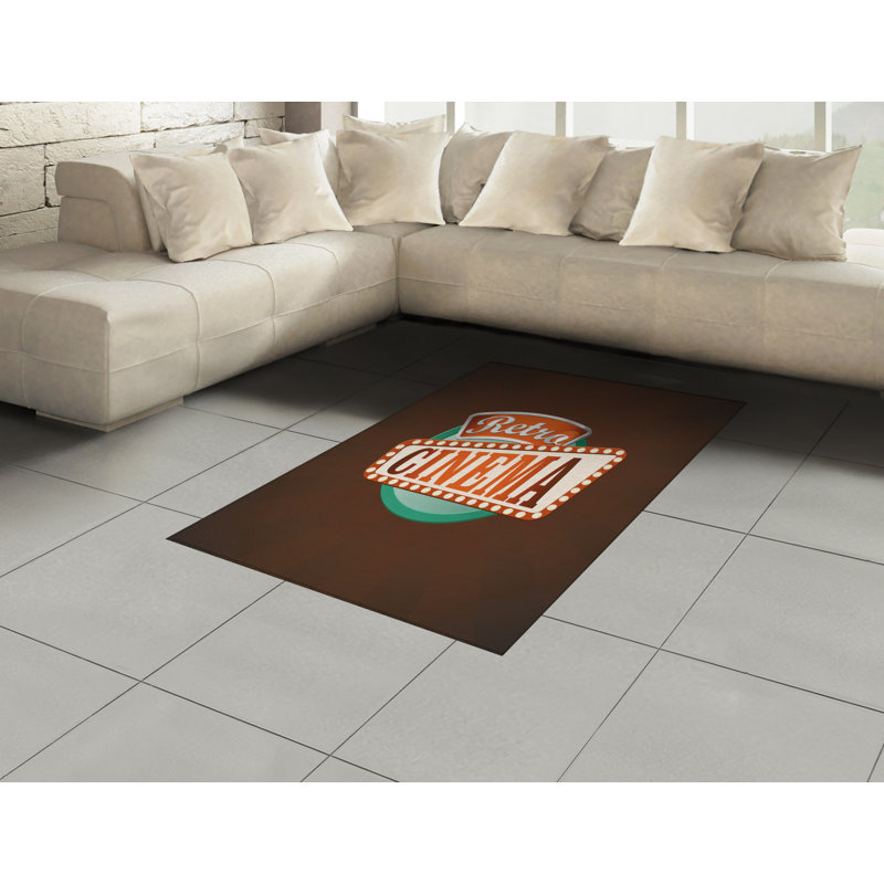 East Urban Home Ambesonne Movie Theatre Area Rug, Retro Style Cinema